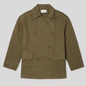 Everlane The Organic Cotton Herringbone Jacket‎ XS Breech Green Women’s Everlane